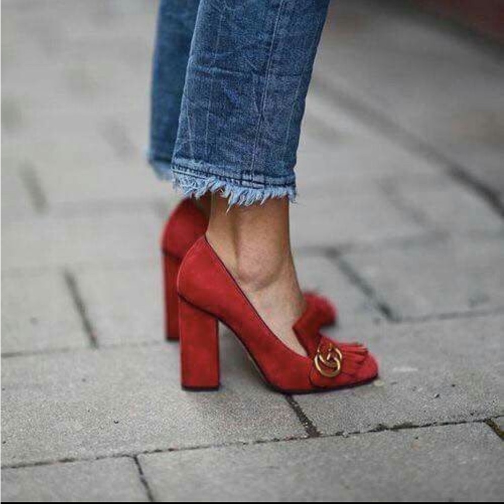 COPY - ✨Gucci Marmont Red Loafer Heels 37